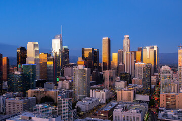 Los Angeles, California City Skyline at Dusk