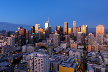 Los Angeles, California City Skyline at Dusk