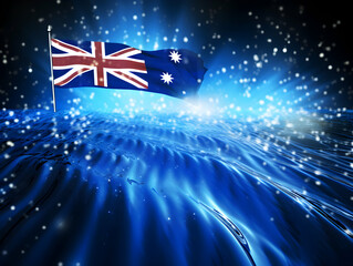 Australia national flag background,  Australian flag weaving made by silk cloth fabric, Australia background, ai generated image