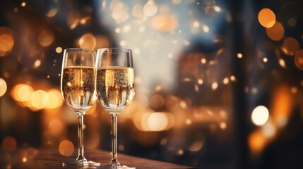 A Sparkling Affair: Visualizing New Year's Festivities Amidst Golden Illumination