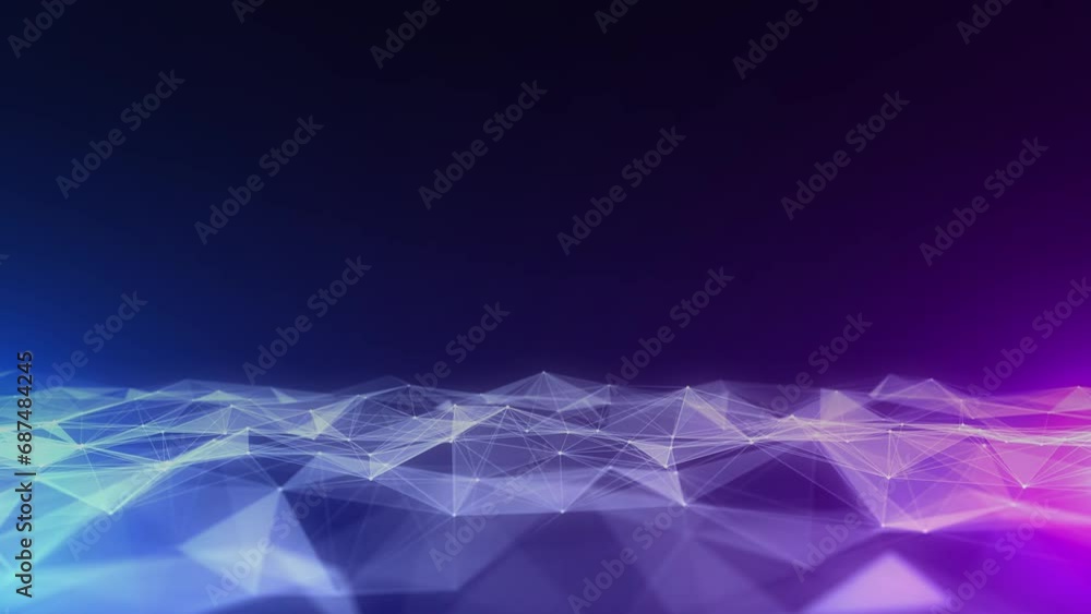 Aufkleber abstract technology wave of particles and lines. big data visualization. dark background with motion