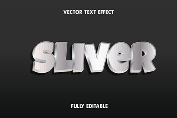 Sliver 3d editable text effect