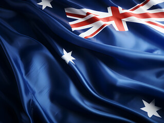 Australia national flag background,  Australian flag weaving made by silk cloth fabric, Australia background, ai generated image