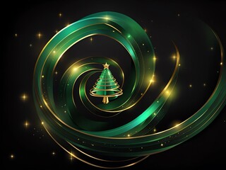 New Year, Christmas - Christmas tree and Christmas decorations, festive background - AI generative art