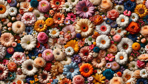 carpet of flowers, photo wallpaper with flowers