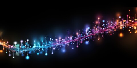 a rainbow arrow shaped in an arrow directing an image on black background