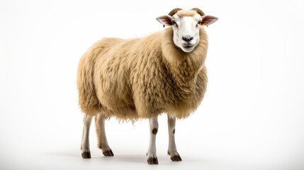 Fototapeta premium Sheep isolated on a white background