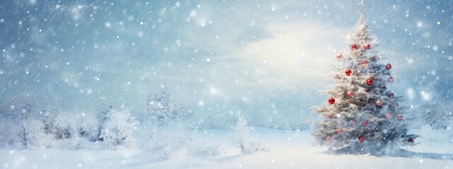 Season's Greetings: Snowy Fir Against the Ethereal Sky