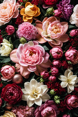Obraz na płótnie Canvas bouquets of flowers in gorgeous colors