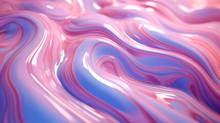 Obraz premium 3D abstract fluid pattern with glossy liquid surfaces