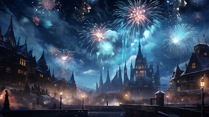 Naklejka premium New year background