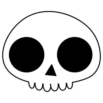 caveira fofinha simples desenho vetor dark