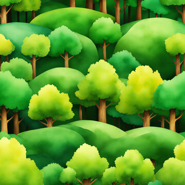 forest in watercolor style