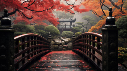 秋の橋 | Bridge in autumn Generative AI