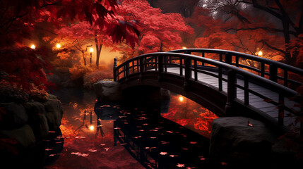 秋の橋 | Bridge in autumn Generative AI