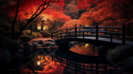 秋の橋 | Bridge in autumn Generative AI