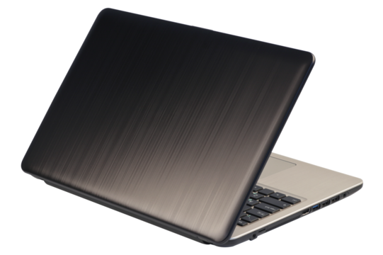 Back side of the laptop, isolated on a transparent background.