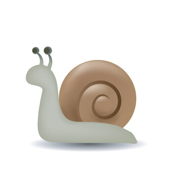 Snail vector emoji illustration isolated on white background. Vector illustration of a snail. 