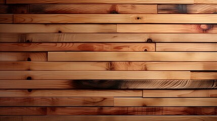 Manufactured wooden slats of diverse sizes created - obrazy, fototapety, plakaty