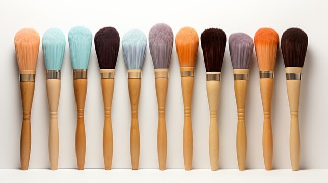 Isolated paint brushes on a white background