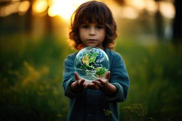 person holding globe