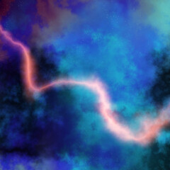 Nebula and galaxies in space. Abstract cosmos background