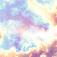 Fractal render, abstract fantasy background of colorful sky with colorful clouds