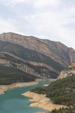 Aerial view of amazing Congost de Mont-rebei , Spain, Europe