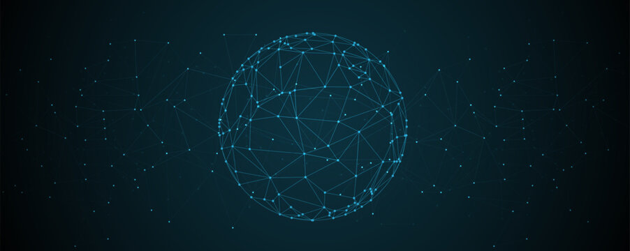 Neural network concept. Connected cells with links. High technology process. Abstract futuristic background. Handmade vector.