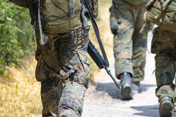 German Bundeswehr soldier in camouflage with G36