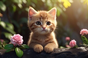 cats and cute and 3d 