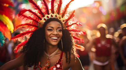 woman dancing at carnival in rio de janeiro
