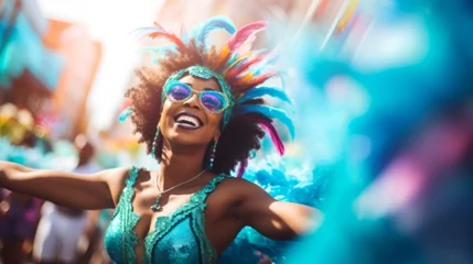 Deurstickers Rio de Janeiro woman dancing at carnival in rio de janeiro