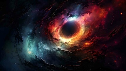 painting of a black hole in space