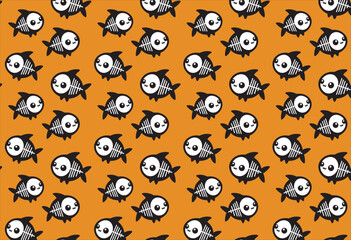 fish skull pattern, ideal for pet prints, cats, backgrounds