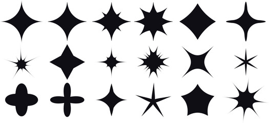 Black Stars black sparkle firework collection vector design
