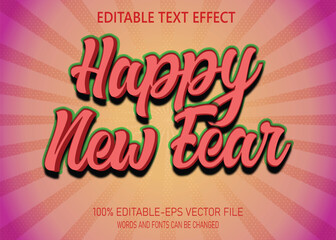 Editable text style effect - new year 3d text effects