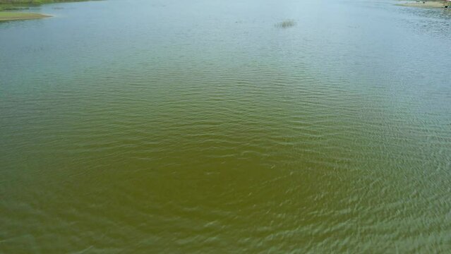 aerial natural view of the lake in Tarusan Kamang, Agam district, West Sumatra