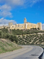 Fototapeta na wymiar View of the Mota fortress in Alcala la Real, province of Jaen