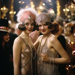 Women at a party in the roaring twenties. Great for stories on the 1920, fashion, vintage, jazz, lifestyle and more. 