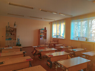 School desks for little students
