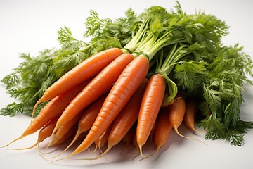 Crisp and Colorful: Vibrant Carrots on Pristine White