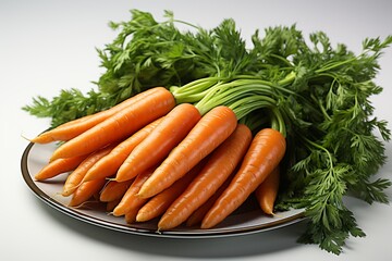 Crisp and Colorful: Vibrant Carrots on Pristine White