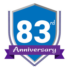 83 Anniversary. Anniversary sign collection isolated on white background. Vector Illustration EPS 10 File.