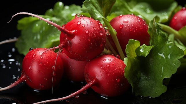 Fresh red radish vegetables captured in a close-up