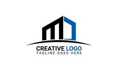 MD Creative letter initial logo.  MD letter logo for company brand identity, travel, logistic, business logo template