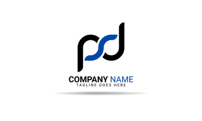 Initial PD and PSD letter colorful logo design vector icon illustration