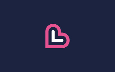 Letter bl with heart logo icon design vector design template inspiration