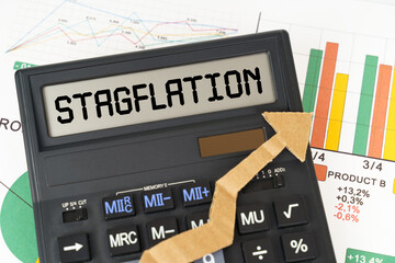 On the business charts there is a calculator on the screen with the inscription - stagflation