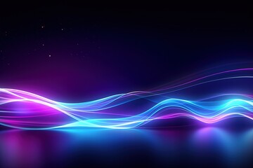 Cyber Motion Pink Blue Neon Fantasy Speeding Lights Abstract DataTransfer